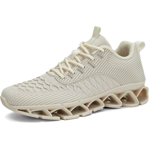 Women's Z75 Beige Slip-On Walking Running Shoes Blade Sneakers Non-Slip Comfort - Picture 1 of 7